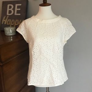 White eyelet top
